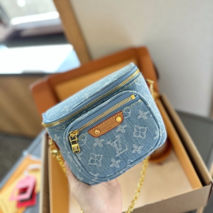 LV MINI BUMBAG MONOGRAM DENIM SKY BLUE 18CM M83353