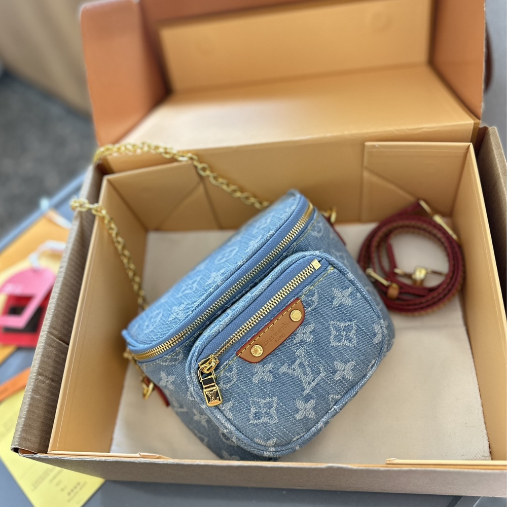 LV MINI BUMBAG MONOGRAM DENIM SKY BLUE 18CM M83353