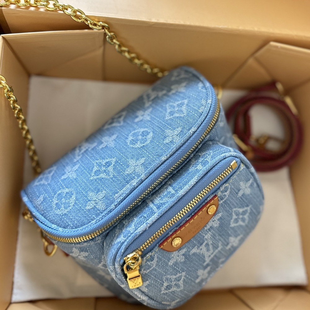 LV MINI BUMBAG MONOGRAM DENIM SKY BLUE 18CM M83353
