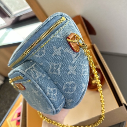 LV MINI BUMBAG MONOGRAM DENIM SKY BLUE 18CM M83353