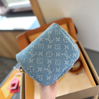 LV MINI BUMBAG MONOGRAM DENIM SKY BLUE 18CM M83353