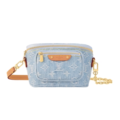 LV MINI BUMBAG MONOGRAM DENIM SKY BLUE 18CM M83353