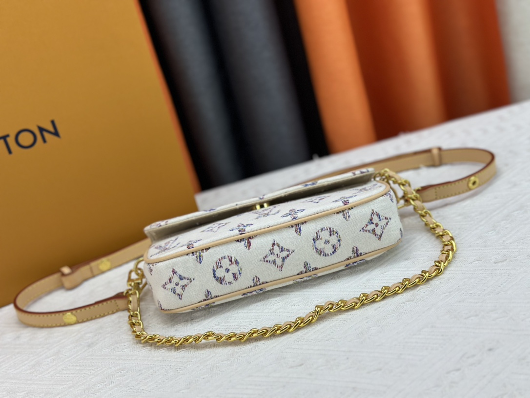 LV WALLET ON CHAIN IVY MULTICOLOR WHITE 23CM M83499