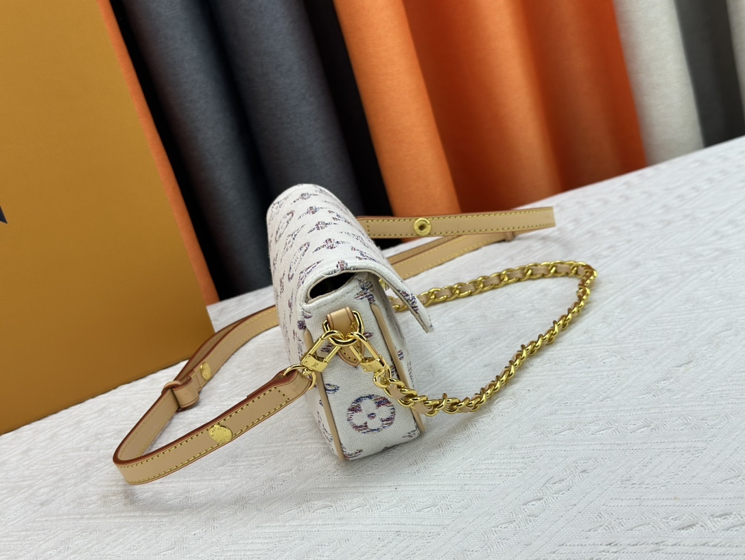 LV WALLET ON CHAIN IVY MULTICOLOR WHITE 23CM M83499