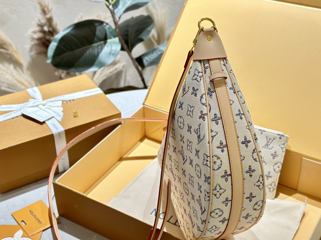 LV LOOP HOBO MONOGRAM BAG MULTICOLOR BEIGE 38CM
