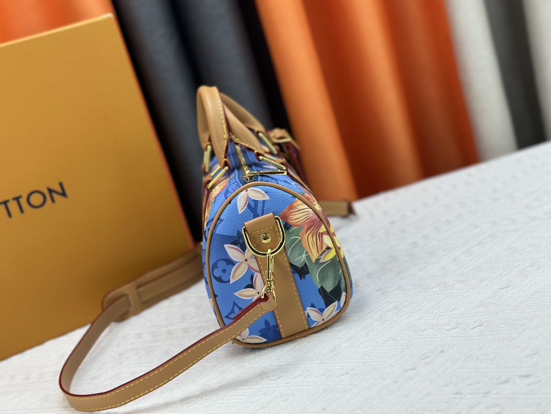 LV KEEPALL BANDOULIERE 25 BRIGHT BLUE 25CM M24999