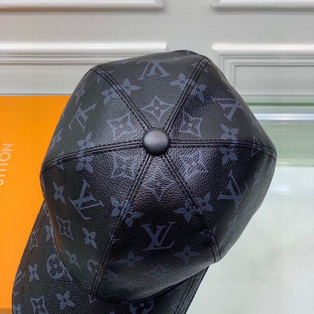 LV MONOGRAM COATED CANVAS CAP BLACK
