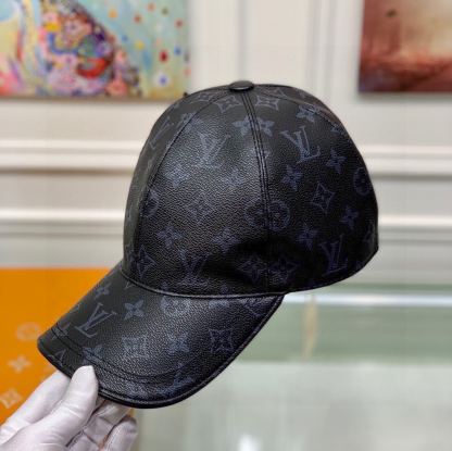 LV MONOGRAM COATED CANVAS CAP BLACK