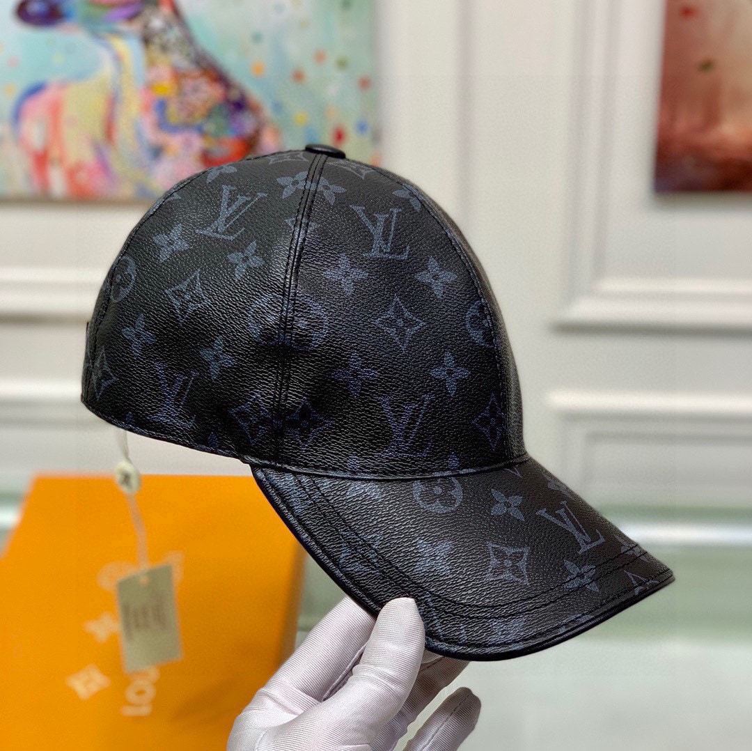 LV MONOGRAM COATED CANVAS CAP BLACK