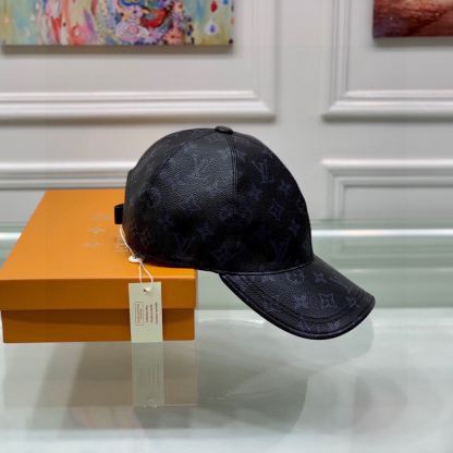 LV MONOGRAM COATED CANVAS CAP BLACK