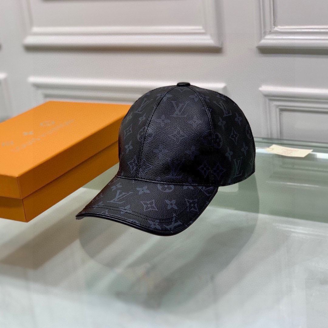 LV MONOGRAM COATED CANVAS CAP BLACK