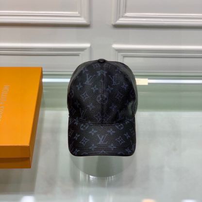 LV MONOGRAM COATED CANVAS CAP BLACK