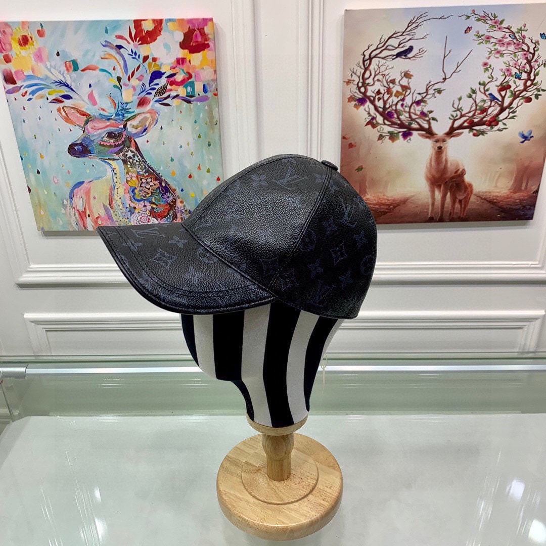 LV MONOGRAM COATED CANVAS CAP BLACK