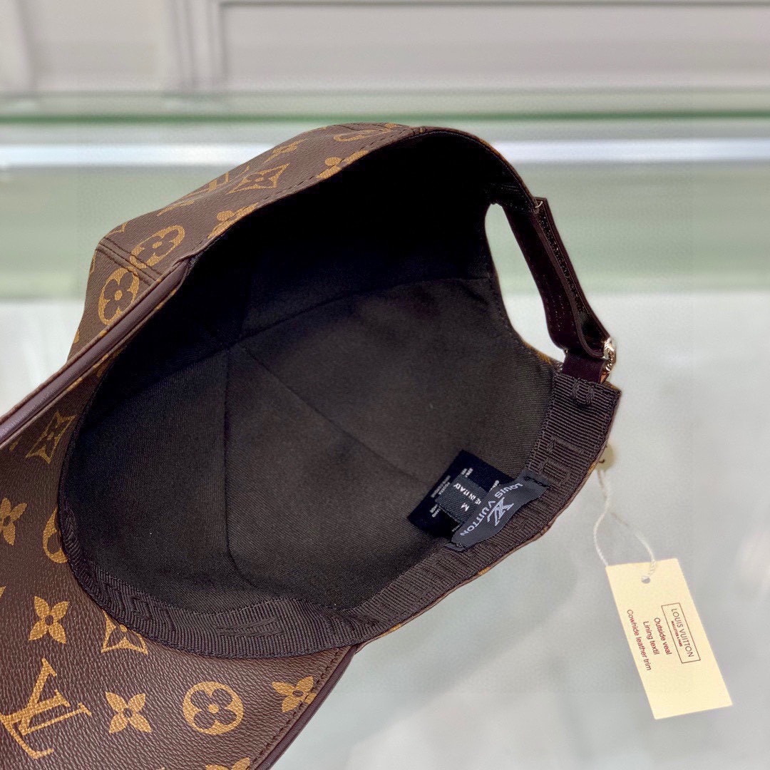 LV MONOGRAM COATED CANVAS CAP BROWN