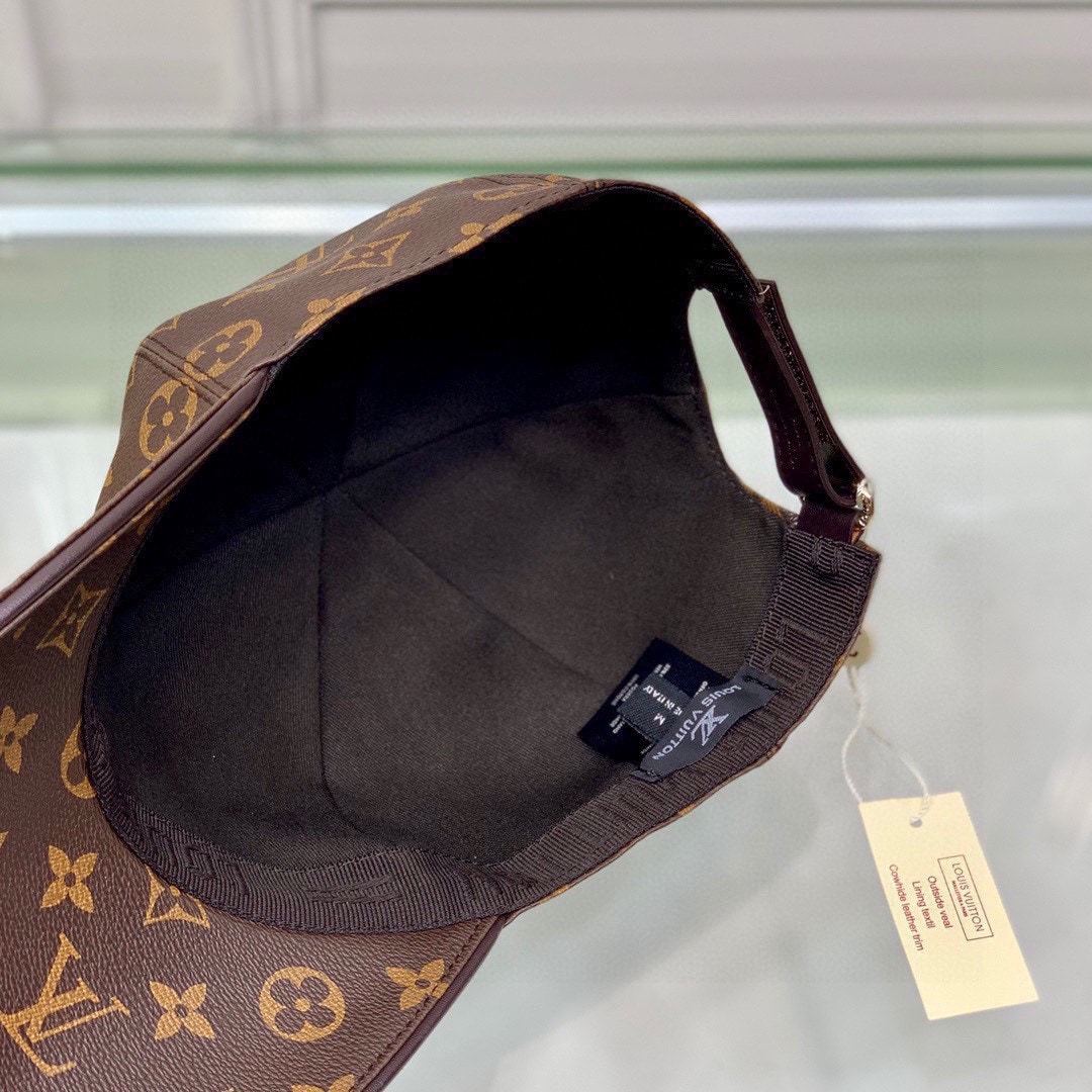 LV MONOGRAM COATED CANVAS CAP BROWN