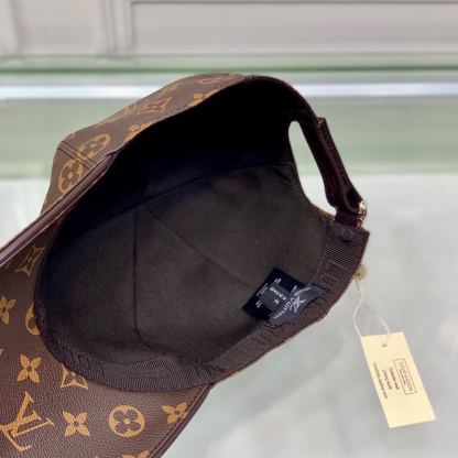 LV MONOGRAM COATED CANVAS CAP BROWN