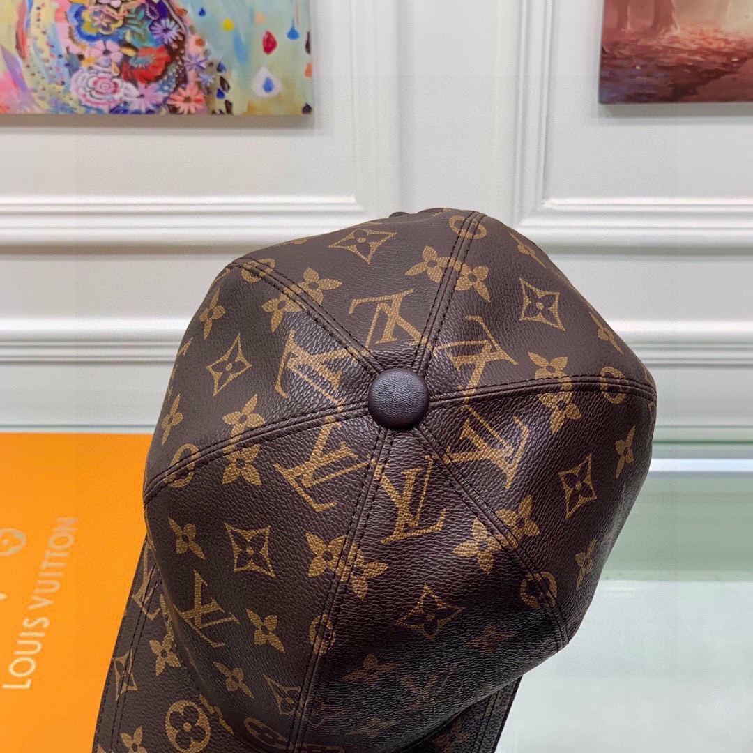 LV MONOGRAM COATED CANVAS CAP BROWN