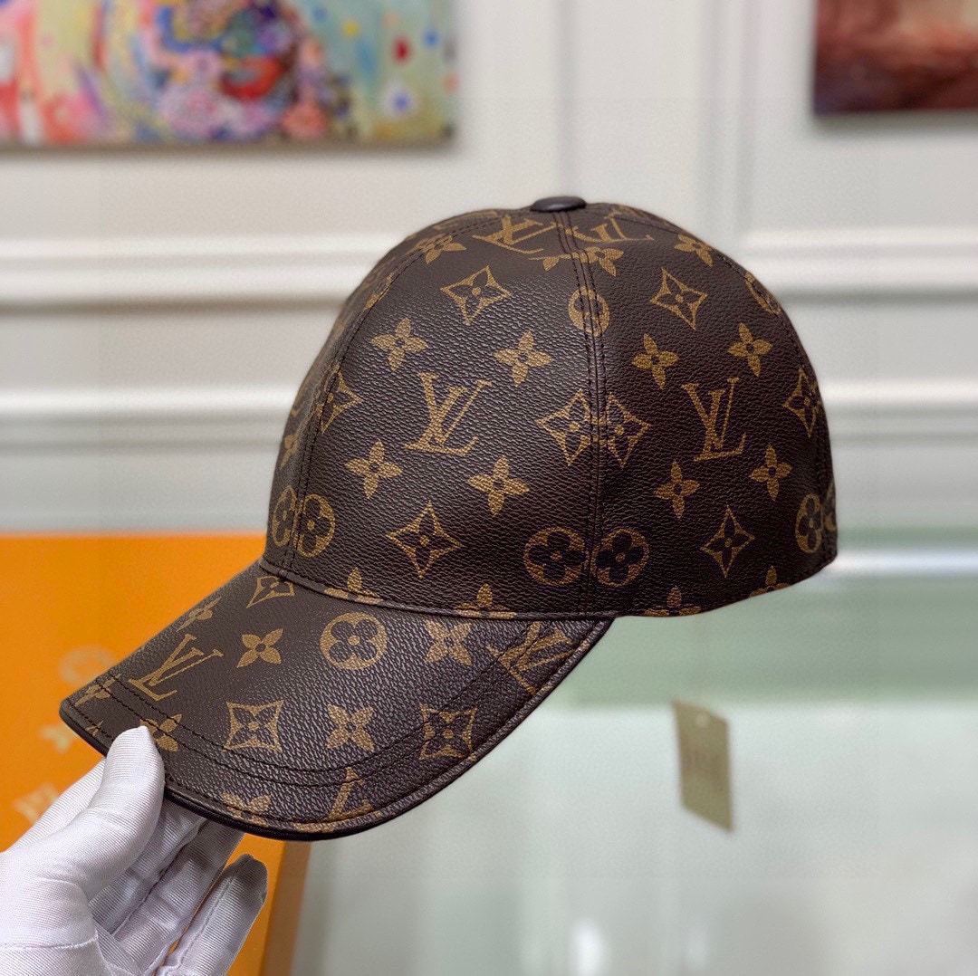 LV MONOGRAM COATED CANVAS CAP BROWN
