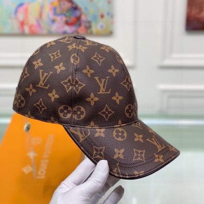 LV MONOGRAM COATED CANVAS CAP BROWN
