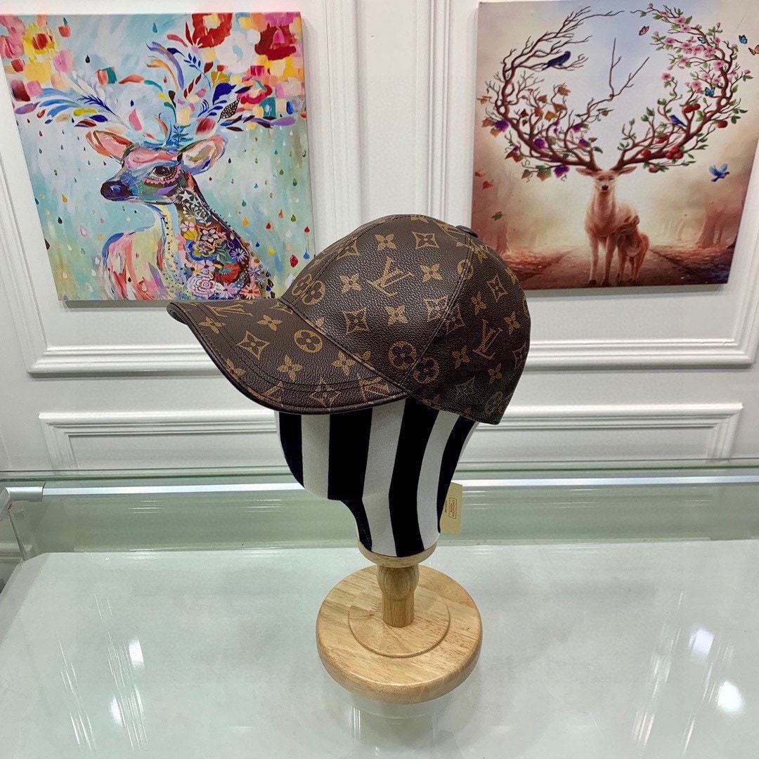 LV MONOGRAM COATED CANVAS CAP BROWN