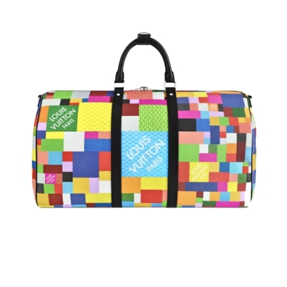 LV KEEPALL BANDOULIERE 45 DAMIER GRAPHITE 3D MULTICOLOR 45CM