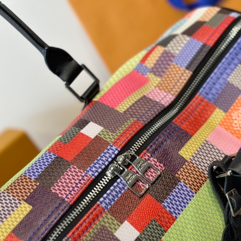 LV KEEPALL BANDOULIERE 45 DAMIER GRAPHITE 3D MULTICOLOR 45CM