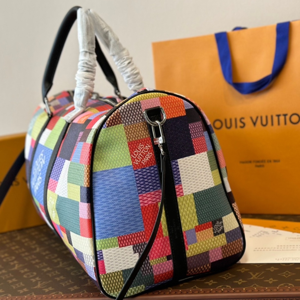 LV KEEPALL BANDOULIERE 45 DAMIER GRAPHITE 3D MULTICOLOR 45CM