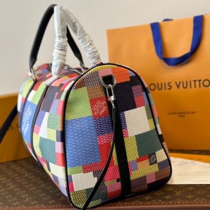 LV KEEPALL BANDOULIERE 45 DAMIER GRAPHITE 3D MULTICOLOR 45CM