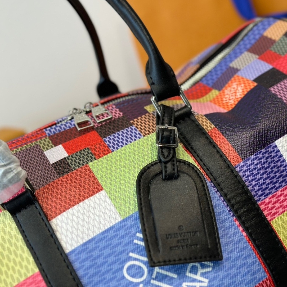 LV KEEPALL BANDOULIERE 45 DAMIER GRAPHITE 3D MULTICOLOR 45CM