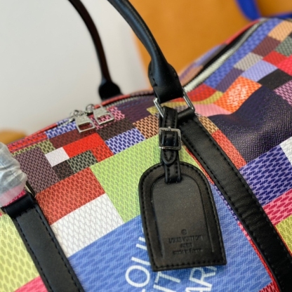 LV KEEPALL BANDOULIERE 45 DAMIER GRAPHITE 3D MULTICOLOR 45CM