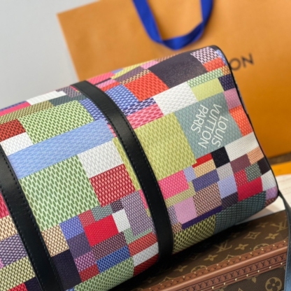 LV KEEPALL BANDOULIERE 45 DAMIER GRAPHITE 3D MULTICOLOR 45CM