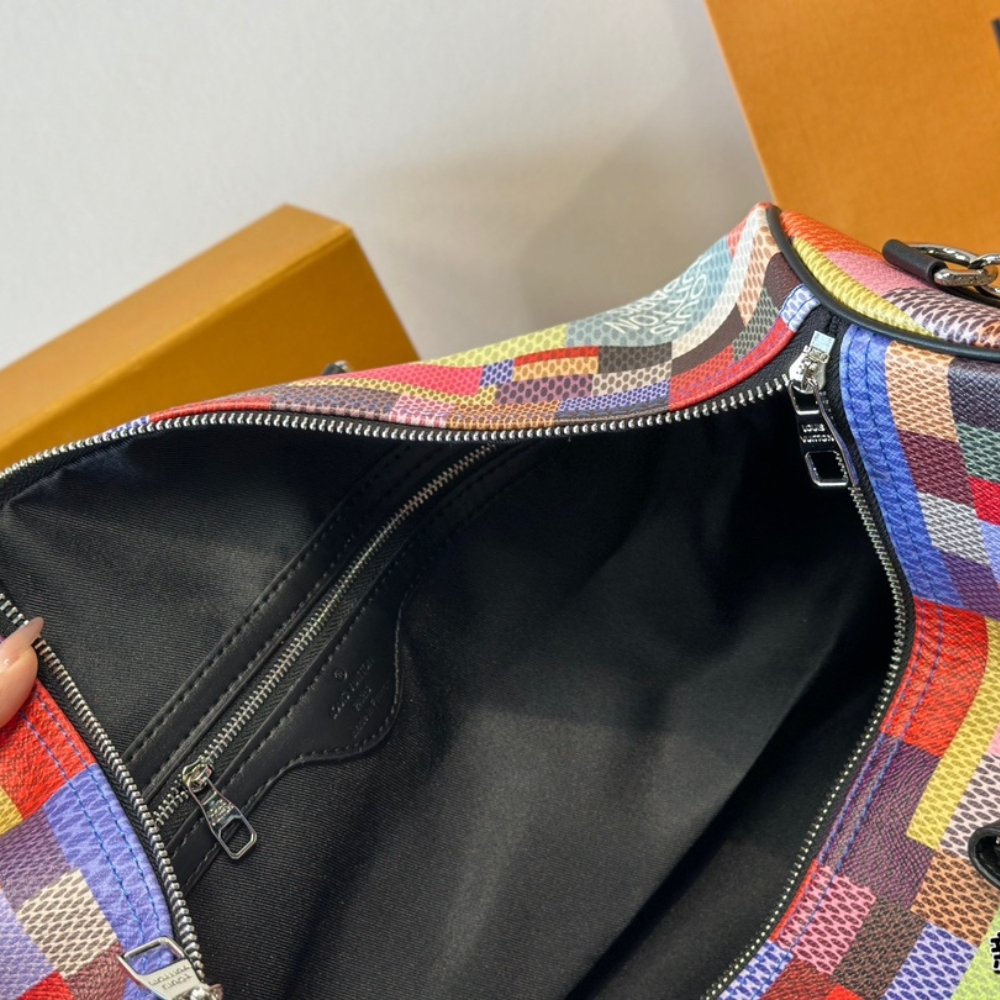 LV KEEPALL BANDOULIERE 45 DAMIER GRAPHITE 3D MULTICOLOR 45CM