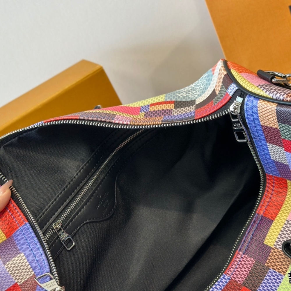 LV KEEPALL BANDOULIERE 45 DAMIER GRAPHITE 3D MULTICOLOR 45CM