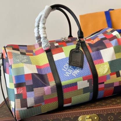 LV KEEPALL BANDOULIERE 45 DAMIER GRAPHITE 3D MULTICOLOR 45CM