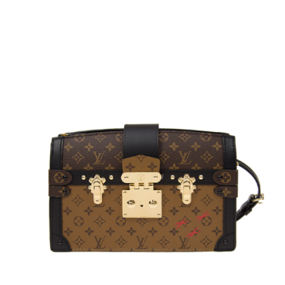 LV TRUNK CLUTCH MONOGRAM CANVAS HANDBAGS BROWN 20CM M43596