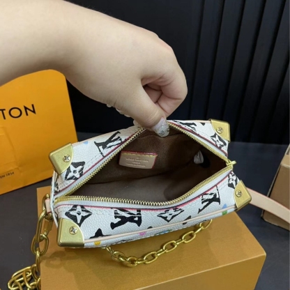 LV MINI SOFT TRUNK MONOGRAM CRAGGY COATED CANVAS VANILLA 18CM M25132