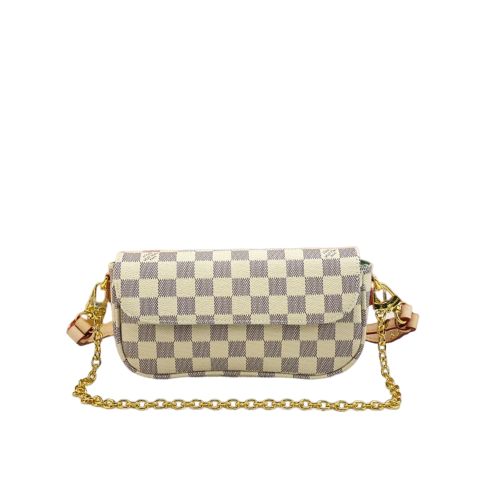 LV IVY WALLET ON CHAIN BAG DAMIER EBENE BEIGE 23CM M81911
