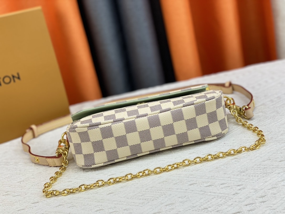 LV IVY WALLET ON CHAIN BAG DAMIER EBENE BEIGE 23CM M81911