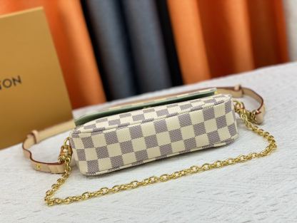 LV IVY WALLET ON CHAIN BAG DAMIER EBENE BEIGE 23CM M81911