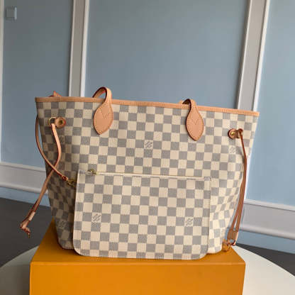 Neverfull N41361 MM Shoulder tote bag M40995 white Damier GHW Used