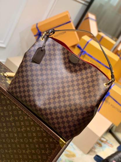 N44045 GRACEFUL MM big size DAMIER BROWN subaxillary bag