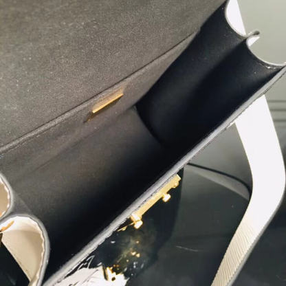 NZ1159 Monogram Vernis Spring Street Metallic crossbody bag Black