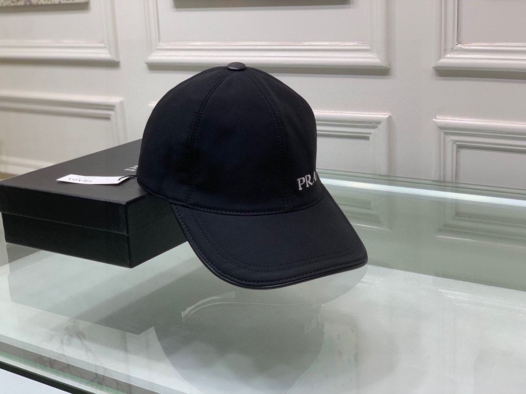 PD LOGO LETTER BASEBALL CAP BLACK