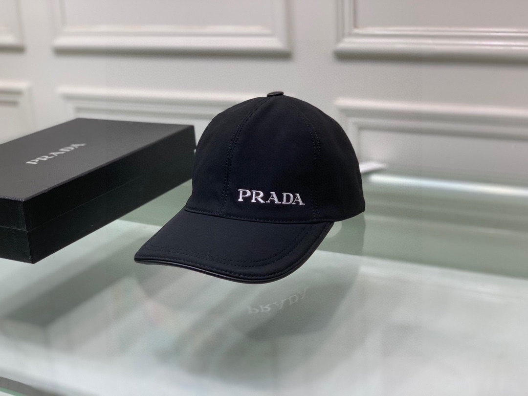 PD LOGO LETTER BASEBALL CAP BLACK