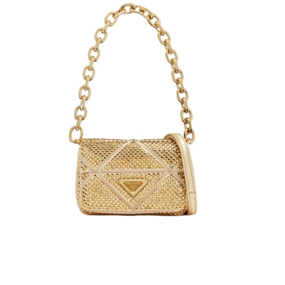 PR SATIN CRYSTAL MINI BAG GOLD 20CM 1BD329QOO2AWLF0522V