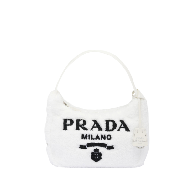PR RE-EDITION 2000 TERRY MINI BAG WHITE 22CM 1NE515 2DXO F0964