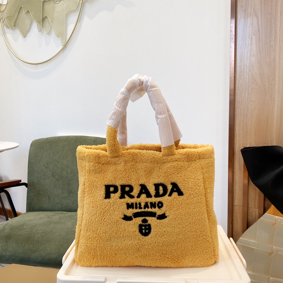 PR TERRY TOTE BAG YELLOW 41CM 1BG130 2DXO F0C5K V MWO