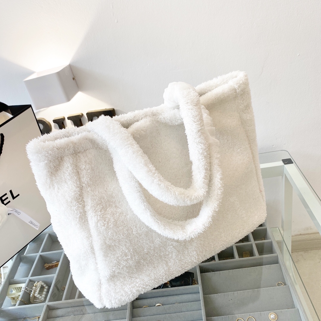 PR TERRY TOTE BAG WHITE 41CM 1BG130 2DXO F0964 V MWO