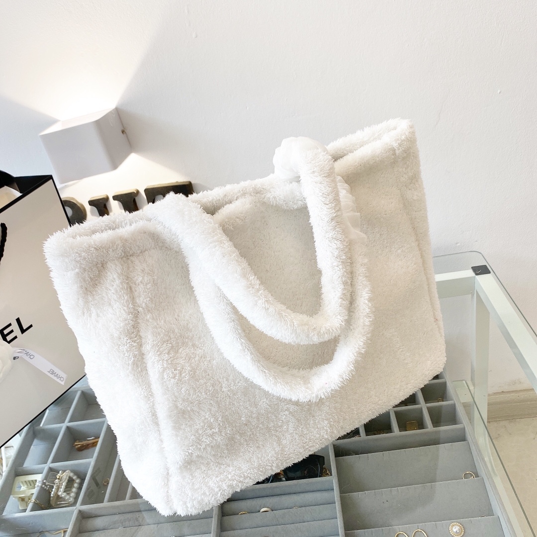 PR TERRY TOTE BAG WHITE 41CM 1BG130 2DXO F0964 V MWO