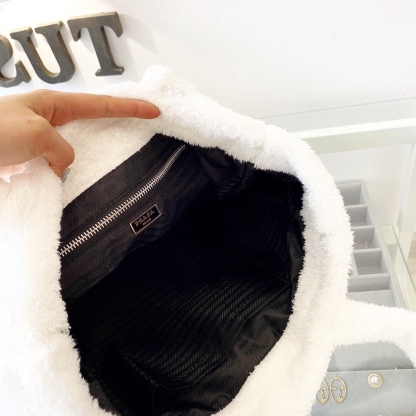 PR TERRY TOTE BAG WHITE 41CM 1BG130 2DXO F0964 V MWO